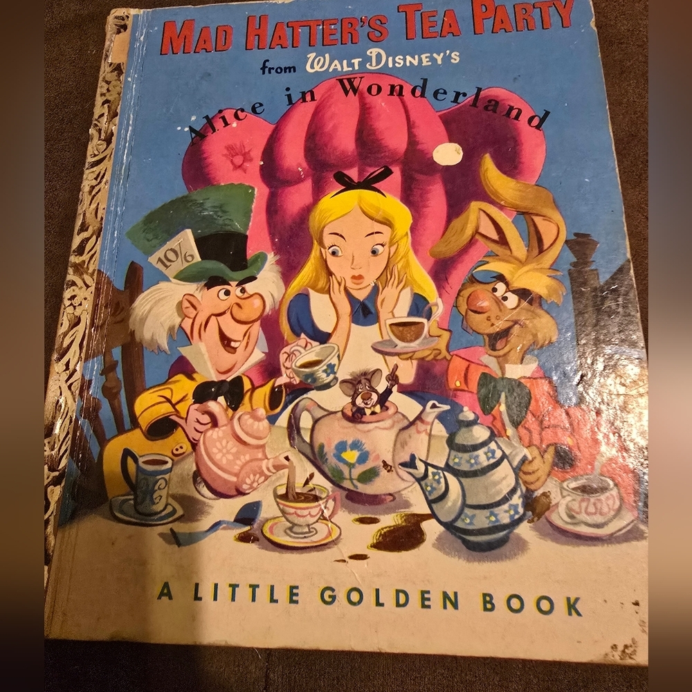 Vintage 1951 Mad Hatter’s Tea Party Little Golden Book First Edition A - Picture 1 of 5
